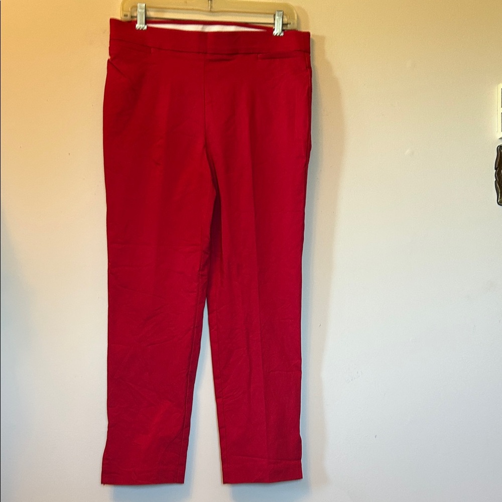 Counterparts vibrant red straight leg pull on pants new with tags size M. (11D}